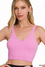 Load image into Gallery viewer, Ribbed Padded Cropped Tank Top