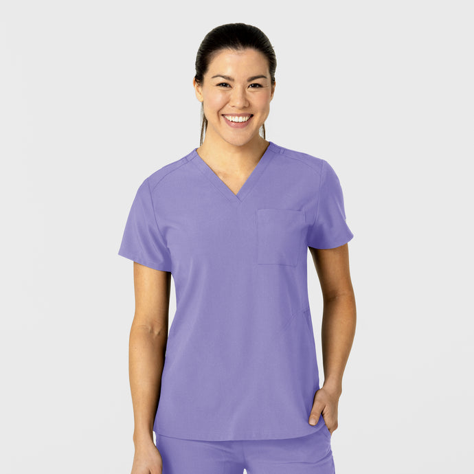 6045 W123 Women's Flex-n-Reach V-Neck Scrub Top (Fashion Colors)
