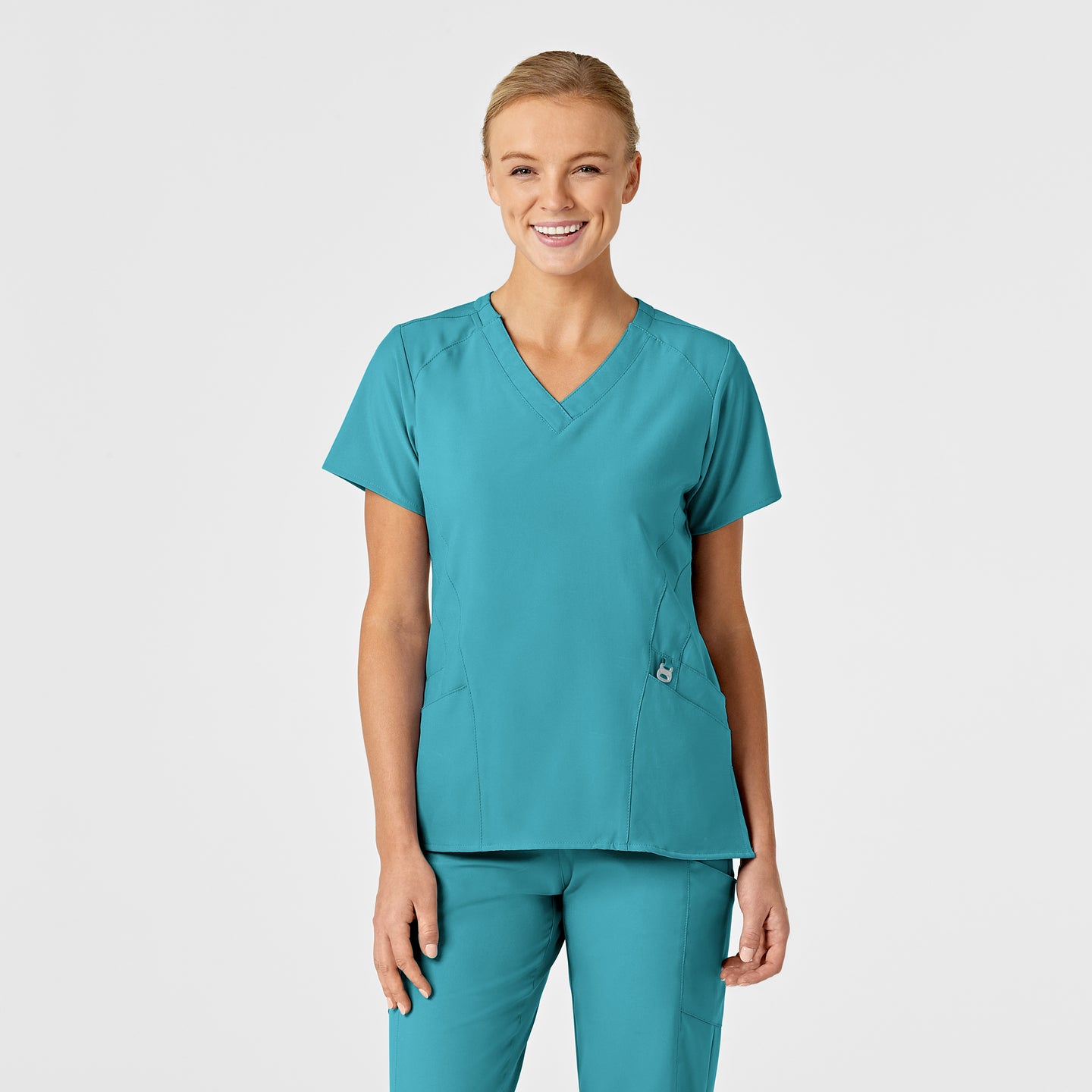 6155 WonderWink Women's Stylized V-Neck Scrub Top (Fashion Colors)