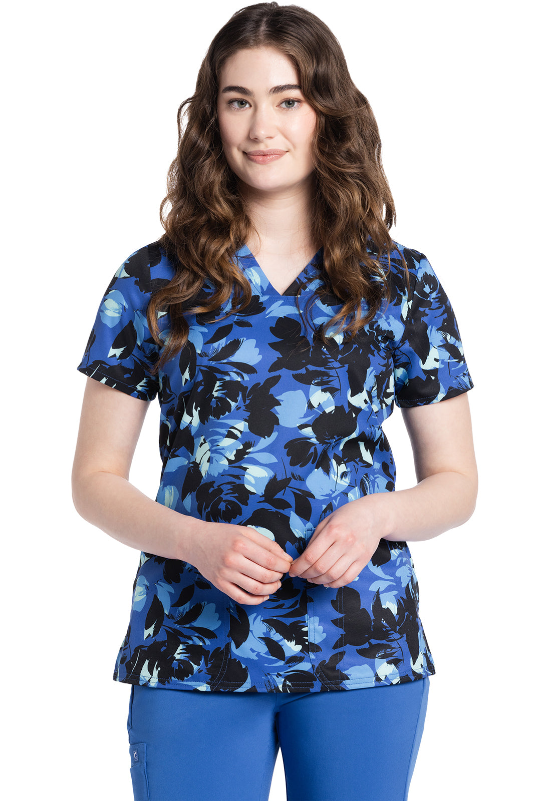 CK671 V-Neck Print Top in Garden Silhouette