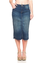 Load image into Gallery viewer, BE Girl denim midi skirt