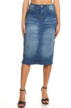 Load image into Gallery viewer, BE Girl denim midi skirt