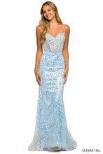 Load image into Gallery viewer, Sherri Hill #55502 Silver Size 000