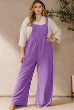 Load image into Gallery viewer, ODDI-Button Sling Wide-Leg, Solid Woven, Midi Overalls Jumpsuit with Pocket