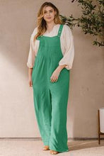 Load image into Gallery viewer, ODDI-Button Sling Wide-Leg, Solid Woven, Midi Overalls Jumpsuit with Pocket