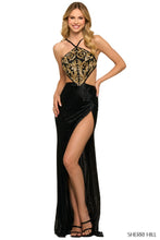 Load image into Gallery viewer, Sherri Hill- 55466, Black/Gold, Sz.6