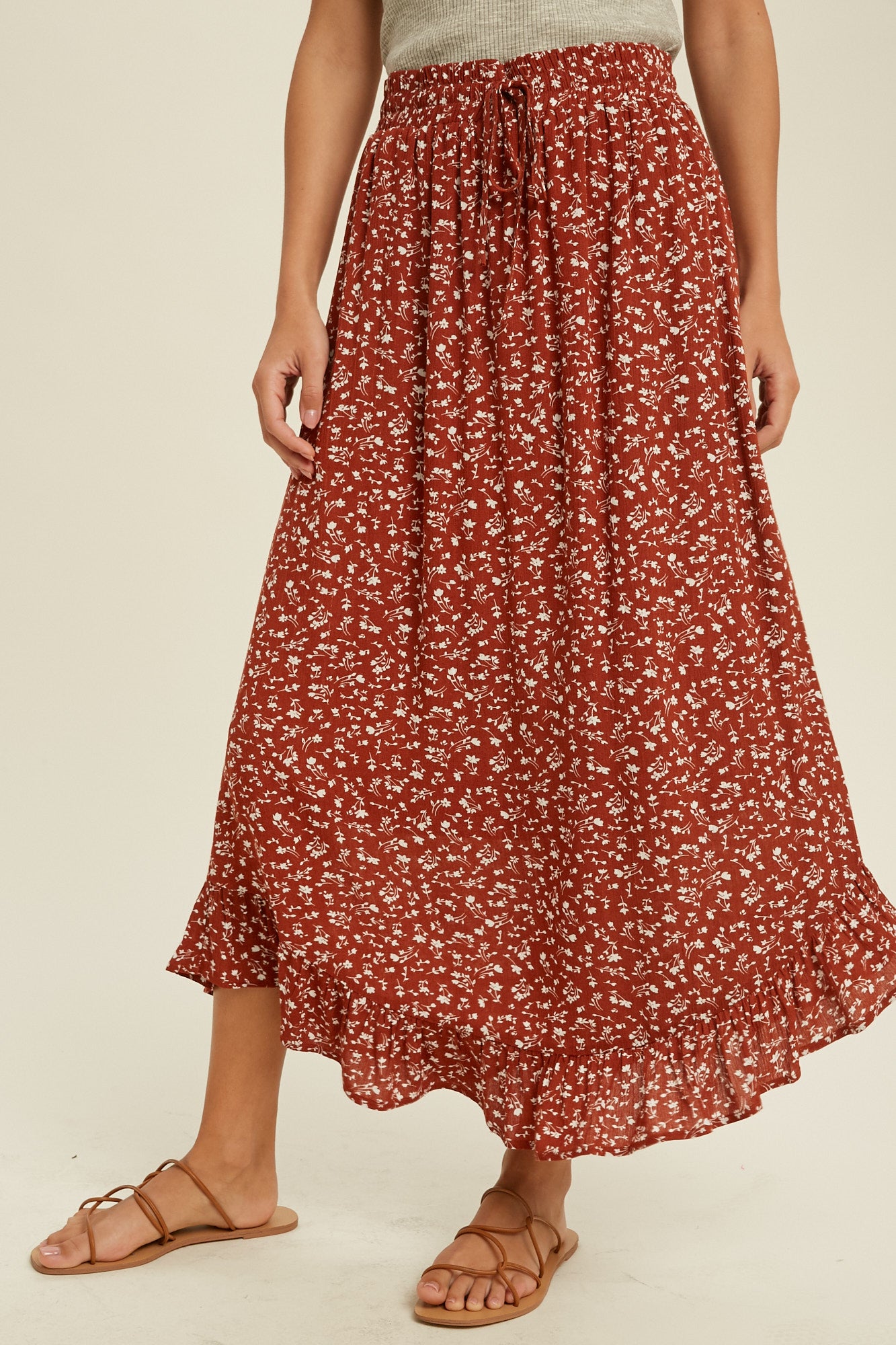 FLORAL SKIRT RUST 5514