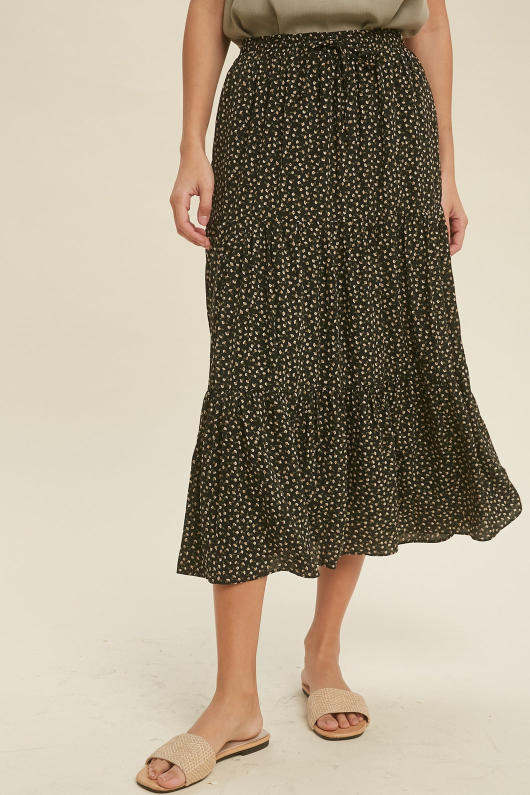 WISHLIST FLORAL MIDI SKIRT 6031