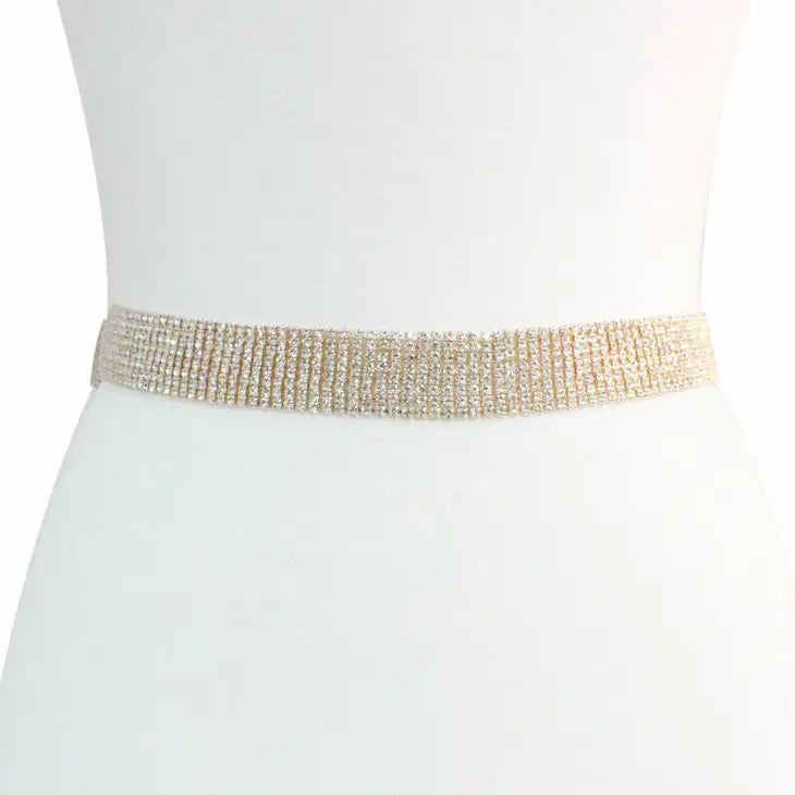 8 Lines Rhinestone Bridal Wedding Belt, Sash Strap