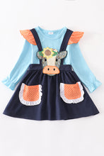 Load image into Gallery viewer, Cow Applique dress suit
