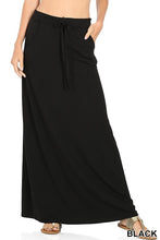 Load image into Gallery viewer, Maxi Skirt Drawstring waist with Pockets