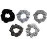 Velvet Scrunchies - Black and Gray