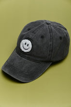 Load image into Gallery viewer, Washed Sherpa Happy Face Baseball Cap