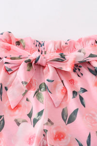 Pink Floral shorts set