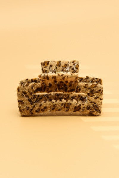 WRAP ANIMAL PRINT FABRIC HAIR CLAW CLIPS