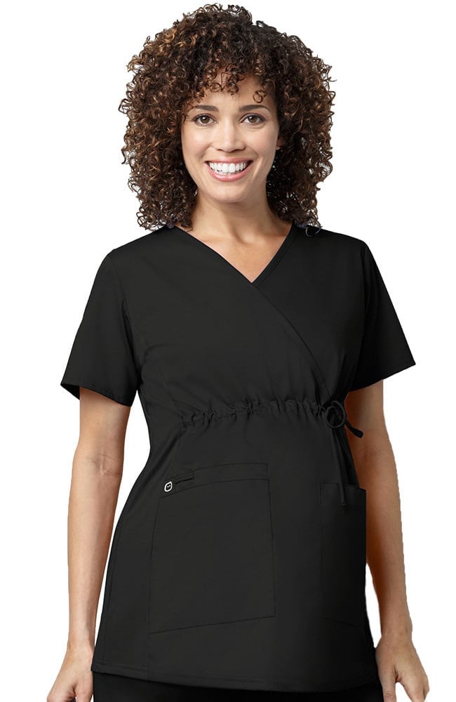 145A Black Maternity scrub Top