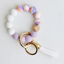 Load image into Gallery viewer, Bangle Keychain | Silicone Wristlet Key Ring | Bead Bracelet