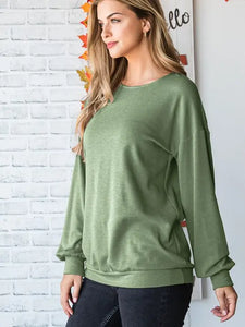 Puff sleeve solid top