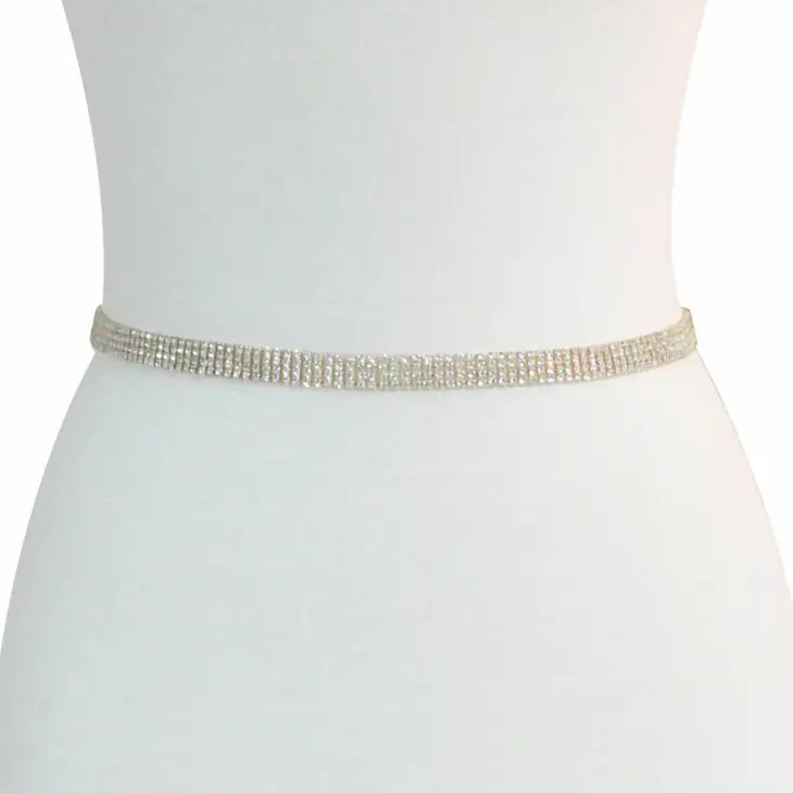 4 Lines Rhinestone Bridal Wedding Belt, Sash Strap