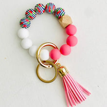 Load image into Gallery viewer, Bangle Keychain | Silicone Wristlet Key Ring | Bead Bracelet