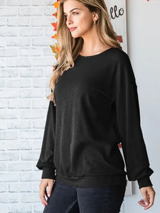 Puff sleeve solid top