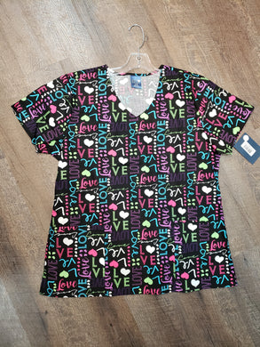 LUS Print Scrub Top