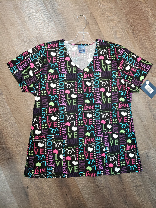 LUS Print Scrub Top