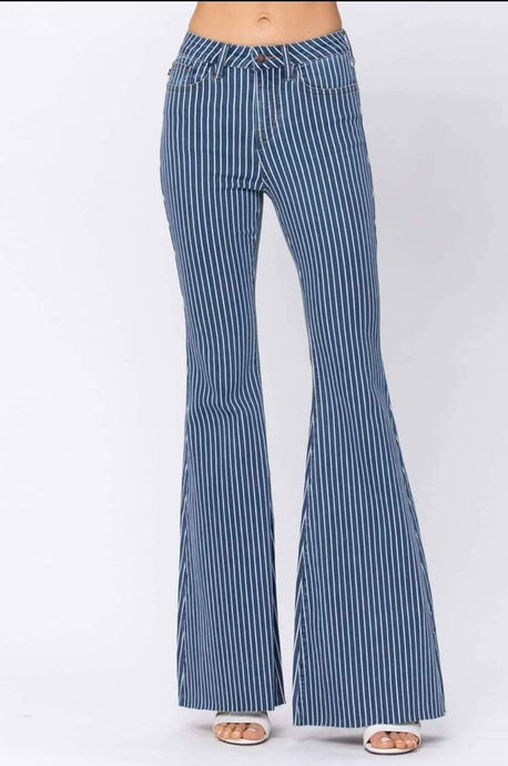 Judy Blue Super Flare Pinstripe