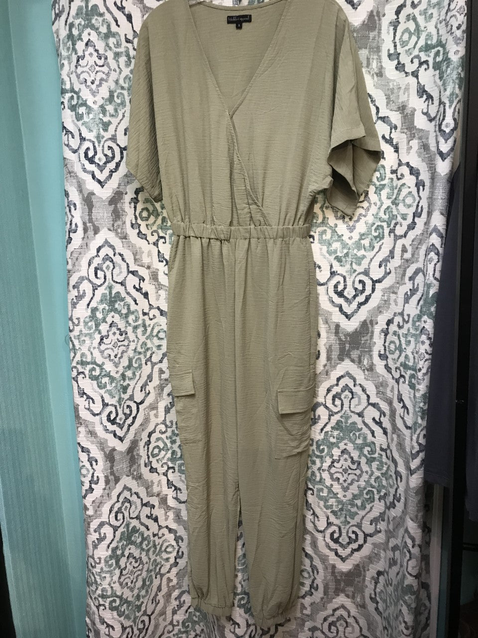 OLIVE CARGO JUMPSUIT