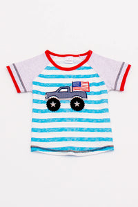 Boy's Patriotic Stripe Truck Shirt