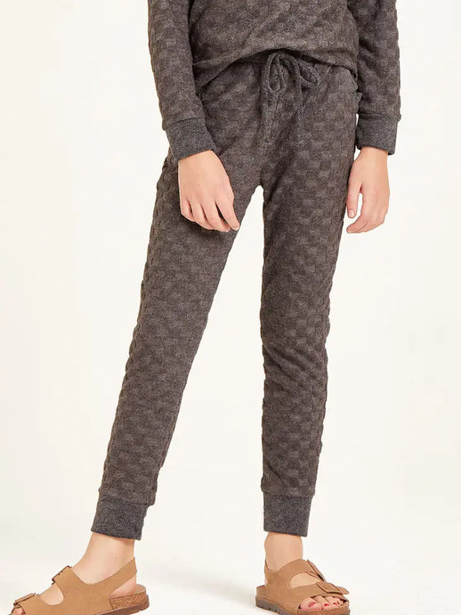 Check Pattern Sweat Jogger Pants