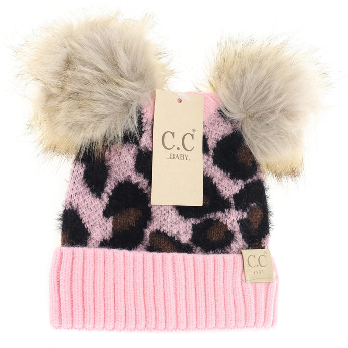 CC Baby Beanie leopard Double Pom