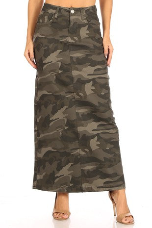 Denim Skirt Camo