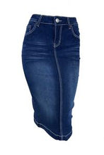 Load image into Gallery viewer, SG-77247E Ladies Denim Middle Length Skirt