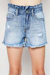 High Waist Distressed Denim Short