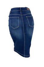 Load image into Gallery viewer, SG-77247E Ladies Denim Middle Length Skirt