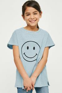 Girls Waffle Knit Happy Face Top