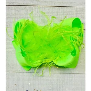 Key Lime 7.5 Feather Bow