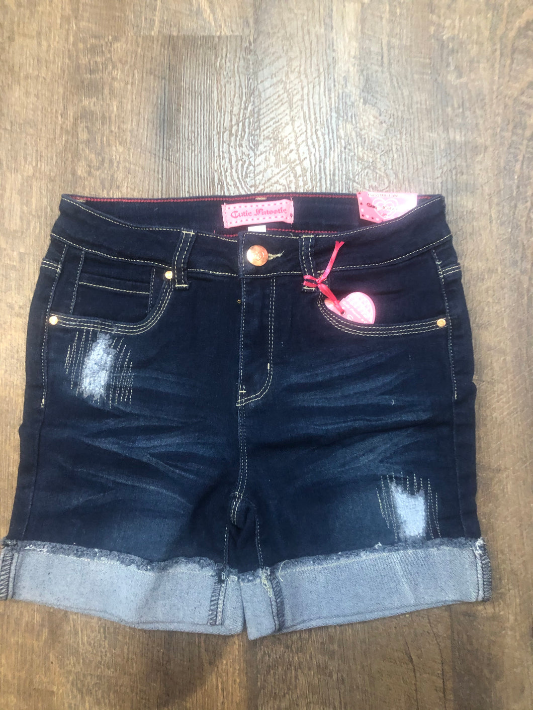 Girls distressed jean shorts