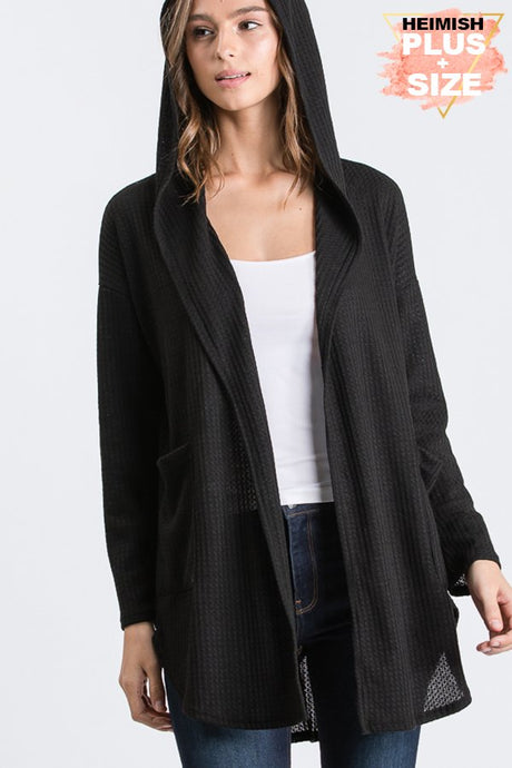 Black Waffle Cardigan